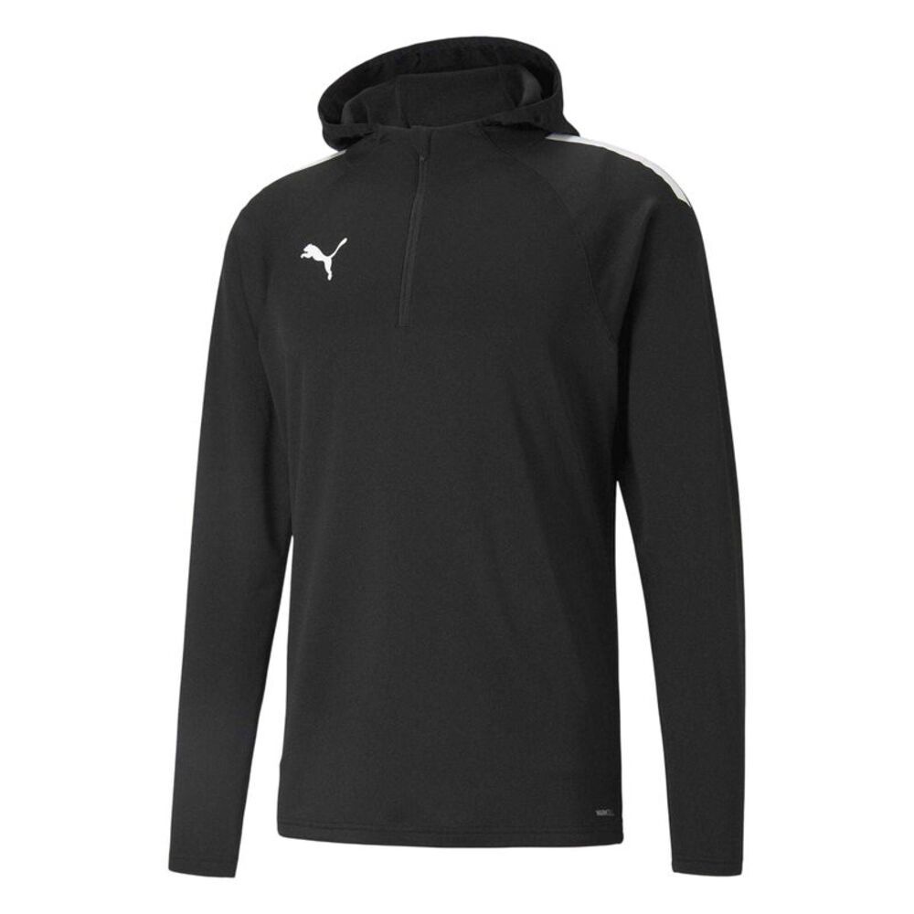 Puma Mens TeamLIGA Quarter Zip Training Hoodie / Black/White